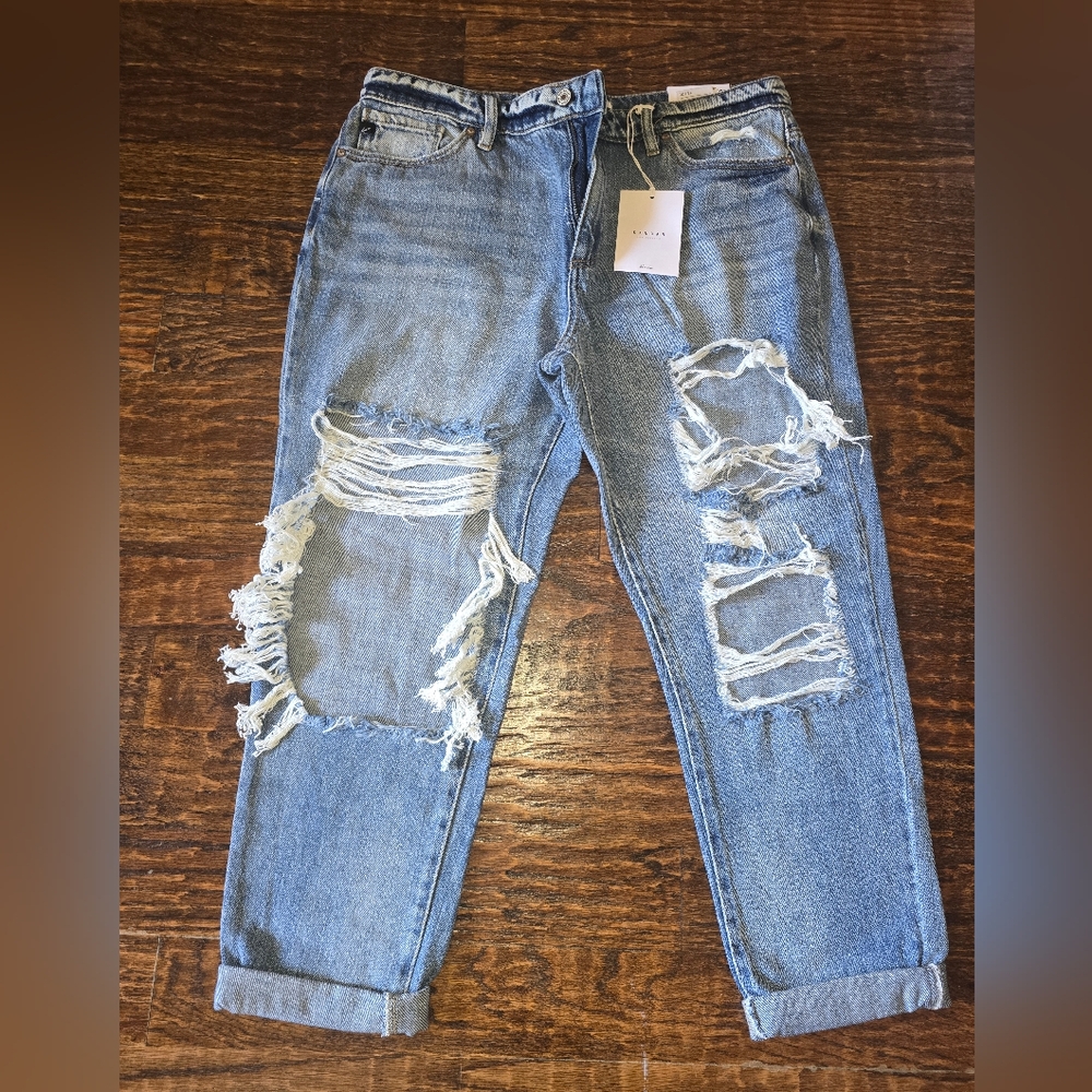 KanCan Women's Boyfriend Jeans - Light Blue